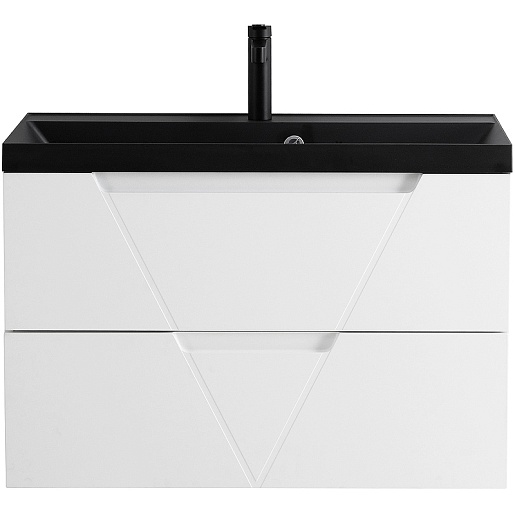 BelBagno Тумба с раковиной Vittoria 100 подвесная Bianco Opaco с раковиной BB1000/450-LV-ART-AST-NERO – фото-1