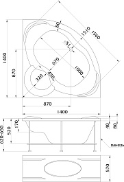 Marka One Акриловая ванна Trapani 140x140 – фотография-3