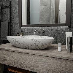 Teymi Накладная мебельная раковина Ellie 60 белый мрамор T50598 – фотография-10