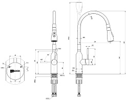 Lemark Смеситель для кухни Expert LM5082S-Black черный/сталь – фотография-2