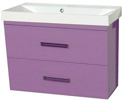 Misty Тумба для умывальника Джулия QVATRO 90 подвесная конус сиреневая – фотография-1