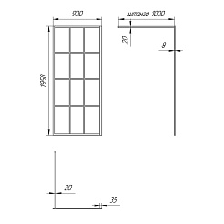 Paini Душевая перегородка PAINI-WalkIN90F 90x195 рисунок рамка – фотография-6