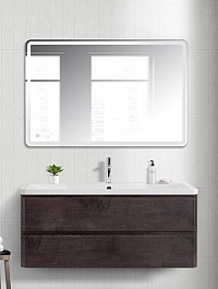 BelBagno Мебель для ванной Albano 120 подвесная Rovere Nature Grigio с раковиной BB1200/455-LV-ART-ALR-NERO – фотография-1