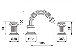 Cezares Смеситель OLIMP-BBS2-03/24-O для биде – фотография-2