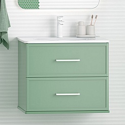 Brevita Тумба с раковиной Verde 60 подвесная зеленая – фотография-5