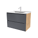 Зов Тумба под раковину Дион 60 подвесная под столешницу матовый графит/дуб – фотография-10