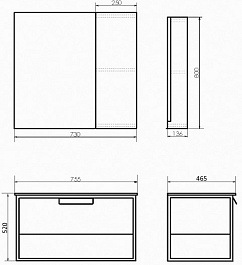 Comforty Зеркальный шкаф Бонн 75 дуб дымчатый – фотография-5