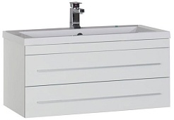 Aquanet Тумба с раковиной Верона 90 подвесная белая – фотография-1