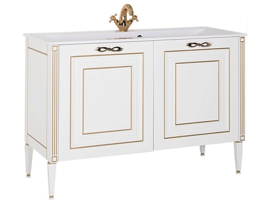 Aquanet Тумба под раковину Паола 120 белый/золото – фото, картинка, фотография-1