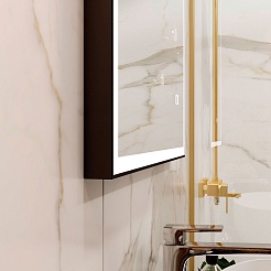 Continent Зеркало Solid Black Led 800x800 – фотография-10