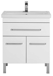 Aquanet Тумба с раковиной Сиена 70 напольная, дверцы, белая – фотография-4