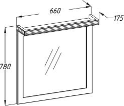 Opadiris Зеркало для ванной Мираж 65 с козырьком, орех – фотография-7