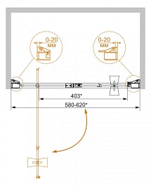 Cezares Душевая дверь в нишу ROSA-BA-1-60-RO-Bi – фотография-2