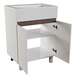 Mixline Тумба под раковину Брикс 60 2 створки белый/дуб вотан (РАЗБОР) – фотография-2