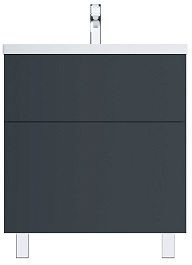 Am.Pm Тумба с раковиной Gem 75 графит матовый, напольная с 2 ящиками – фотография-1