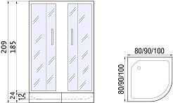 River Душевой уголок DON XL 90/26 МТ с поддоном – фотография-7