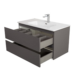 BelBagno Тумба под раковину Kraft 80 подвесная Темно-Серый матовый – фотография-9