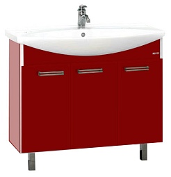 Misty Тумба для умывальника Джулия 120 прямая бордо – фотография-1