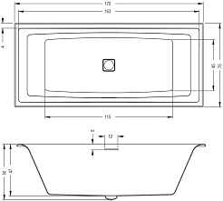 Riho Акриловая ванна STILL SQUARE LED 170х75 – фотография-5