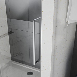 Azario Душевая перегородка Shanghai 140/195 профиль матовый графит стекло прозрачное – фотография-4