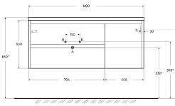 BelBagno Тумба под раковину Kraft 120 L подвесная Cemento Grigio – фотография-11