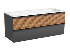 Sancos Тумба с раковиной Delta 120 дуб красный/графит раковина Grace 121 CN7017