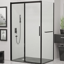 RGW Душевой уголок Leipzig LE-41-1B (LE-12B + Z-060-2B) 120x80 профиль черный стекло прозрачное – фотография-1
