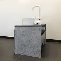 Comforty Мебель для ванной Эдинбург 60 9111 подвесная бетон светлый – фотография-10