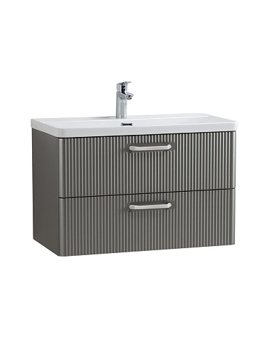 BelBagno Тумба с раковиной Due 80 подвесная Сатин ручки Белые – фотография-6