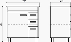 Comforty Мебель для ванной Марио 75 дуб темный – фотография-16