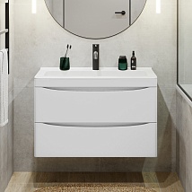 Vivon Тумба с раковиной Ostin 80 подвесная белая матовая