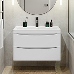 Vivon Тумба с раковиной Ostin 80 подвесная белая матовая