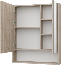 Misty Зеркальный шкаф Мускат 70 дуб галифакс белый – фотография-4