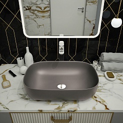 Teymi Раковина накладная Solli 60 Artceramic T50396 графит матовый – фотография-6