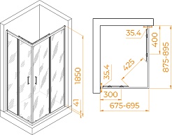RGW Душевой уголок Passage PA-146B 90x70 профиль черный стекло прозрачное – фотография-7