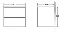 BelBagno Тумба с раковиной PIETRA 600 Stucco Cemento – фотография-3