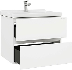 Onika Тумба с раковиной Эвада 60 подвесная белая – фотография-3