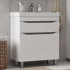 Volna Тумба под раковину Lake 70.2D.1Y белая – фотография-3