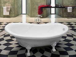 Фэма Ванна из литьевого мрамора Салерно (ножки золото) – фотография-9