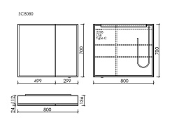 Sancos Зеркало-шкаф Evoke 80 с LED подсветкой SC8080 – фотография-5