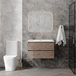 Teymi Тумба с раковиной Laina 80 подвесная дуб темный – фотография-14