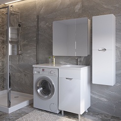 Stella Polare Зеркальный шкаф Адель 80 двухстворчатый белый – фотография-4