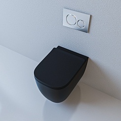 Esbano Унитаз Garant подвесной безободковый черный матовый – фотография-5