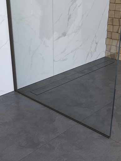 BelBagno Душевая перегородка Uno UNO-L-1-TB-110-C-GM 110x200 профиль оружейная сталь стекло прозрачное – фотография-6