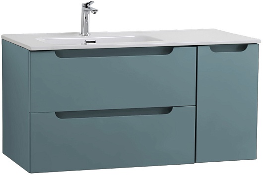 BelBagno Тумба под раковину Etna 100 L подвесная голубая матовая – картинка-3