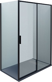 Aquanet Душевая дверь в нишу Pleasure Evo 140 AE65-N140-BT профиль черный стекло прозрачное – фотография-9