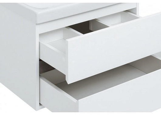 Aquanet Тумба с раковиной Беркли 60 белый глянец/дуб рошелье – фотография-4