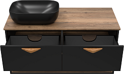 Brevita Мебель для ванной Bergen 105 подвесная дуб галифакс олово/черная – фотография-7