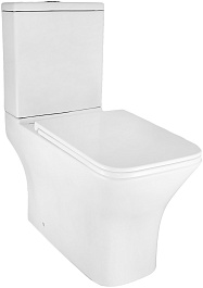 Azario Унитаз-компакт Mari AZ-79143T безободковый с бачком с сиденьем микролифт белый – фотография-1