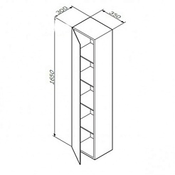 Am.Pm Пенал для ванной SPIRIT 2.0 R, зеркальный фасад, белый – фотография-2